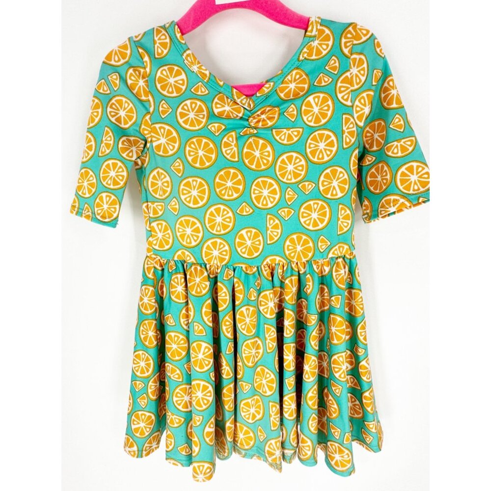 Dotdotsmile Girls Dress Size 2T Orange Fruit Print New With Tags